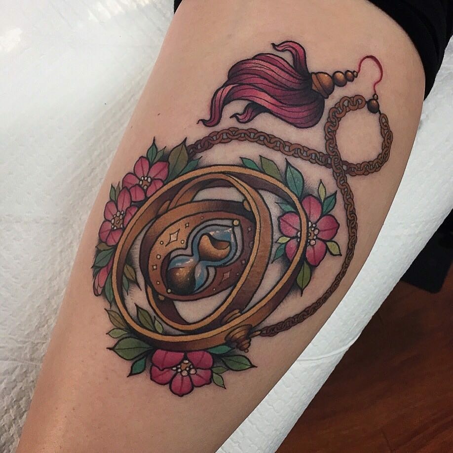 My time turner tattoo one year healed  rharrypotter